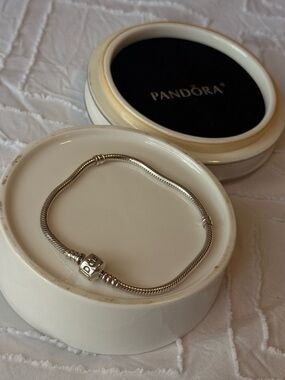Pandora Moments Barrel Clasp Snake Chain Bracelet | Sterling Silver | Approx. 20